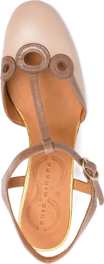 70mm Feyl leather t-bar heeled pumps - Image 4
