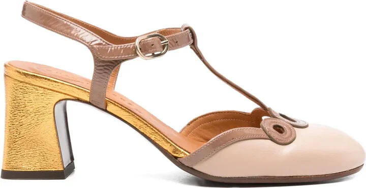 70mm Feyl leather t-bar heeled pumps