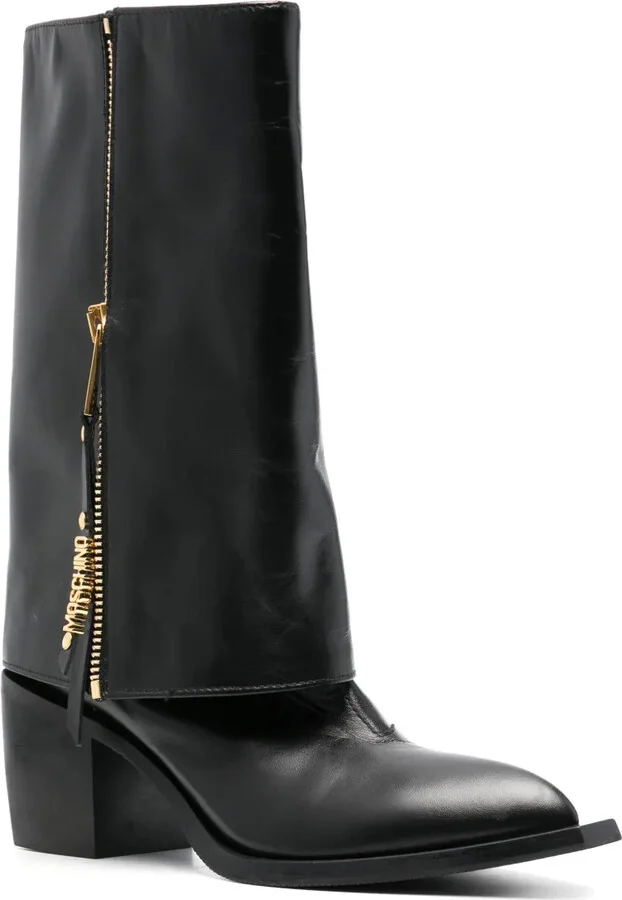 70mm Foldover Leather Cowboy Boots - Image 2