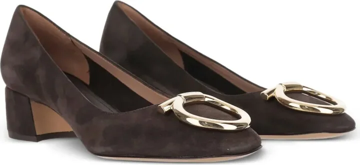 70mm Gancini-detail suede heeled pumps - Image 2