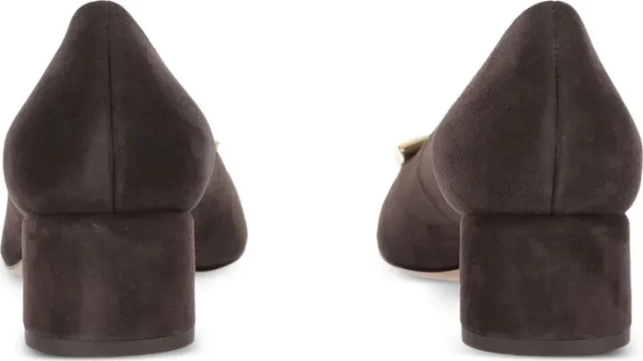 70mm Gancini-detail suede heeled pumps - Image 3