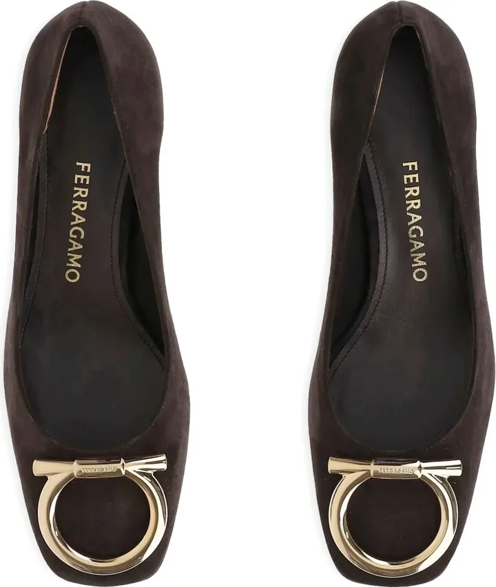 70mm Gancini-detail suede heeled pumps - Image 4