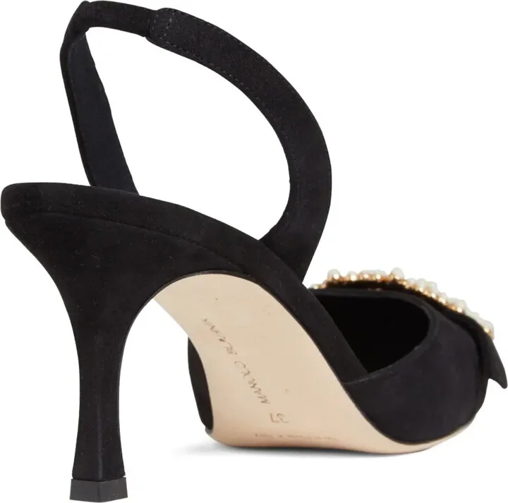 70mm Gibsli pearl-embellished slingback pumps - Image 3