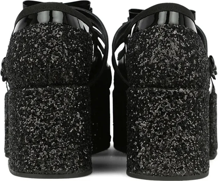 70mm glitter-embellished platform Mary Janes - Image 3