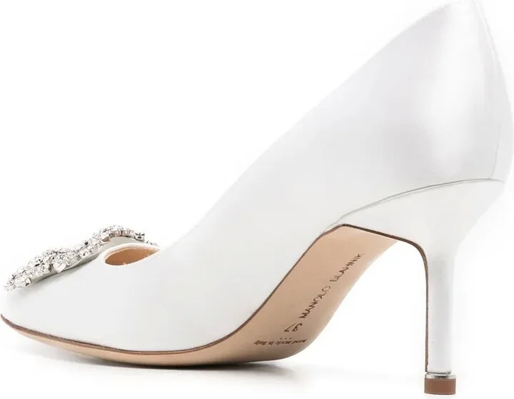 70mm Hangisi crystal-buckle pumps - Image 3