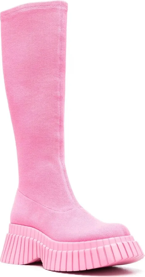 70mm Knitted Platform Boots - Image 2