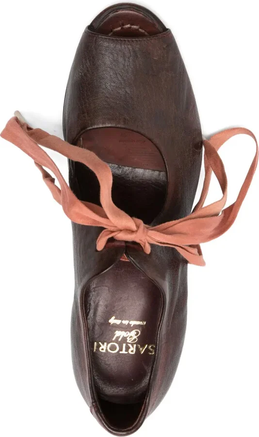 70mm Laced Peep-Toe Pumps - Image 4