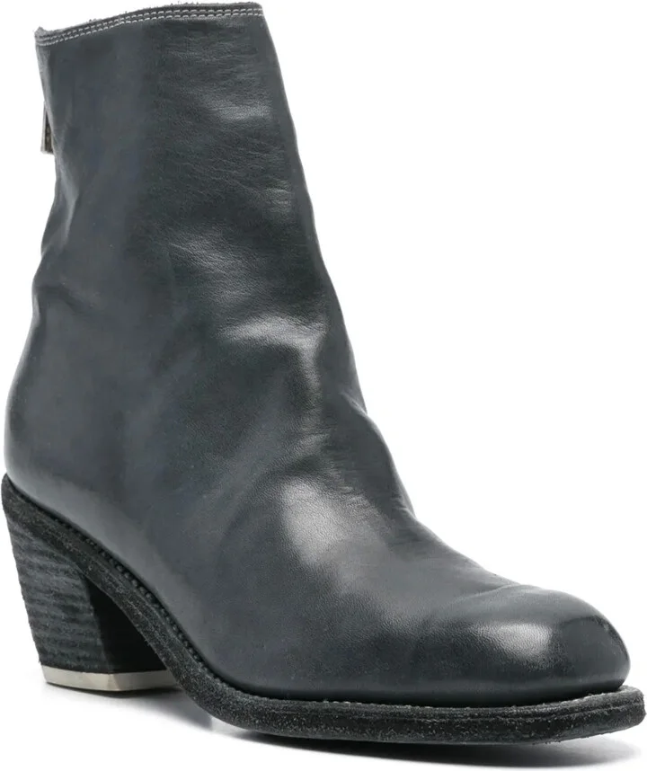 70mm Leather Ankle Boots - Image 2
