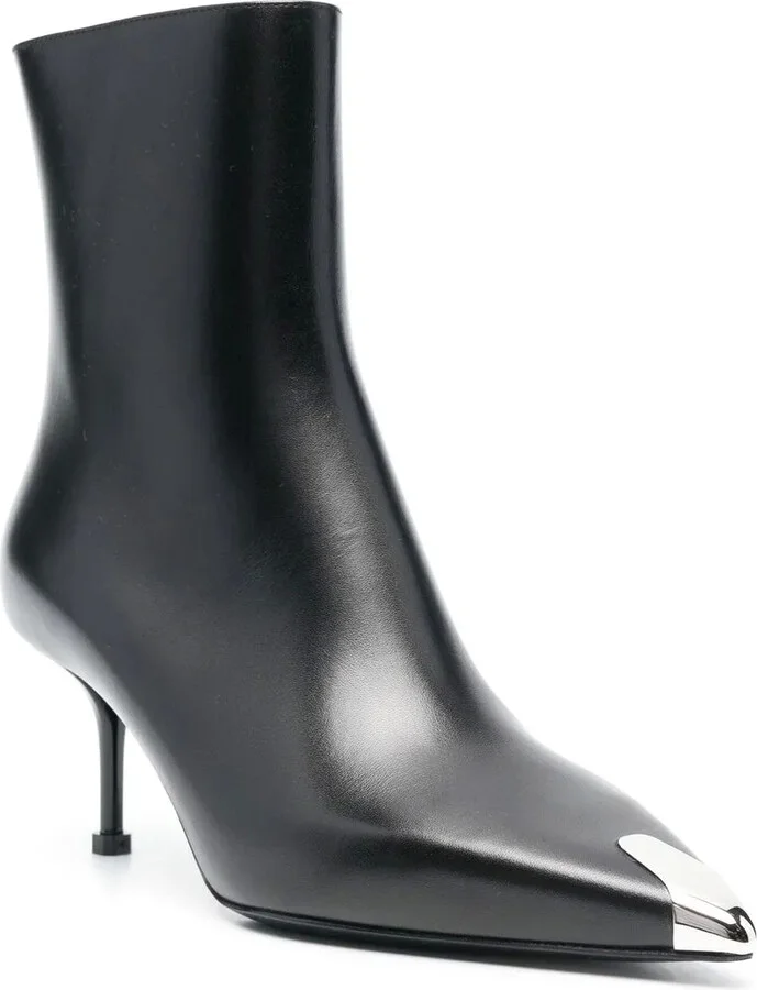70mm Leather Ankle Boots - Image 2