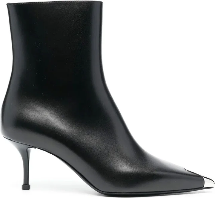 70mm Leather Ankle Boots