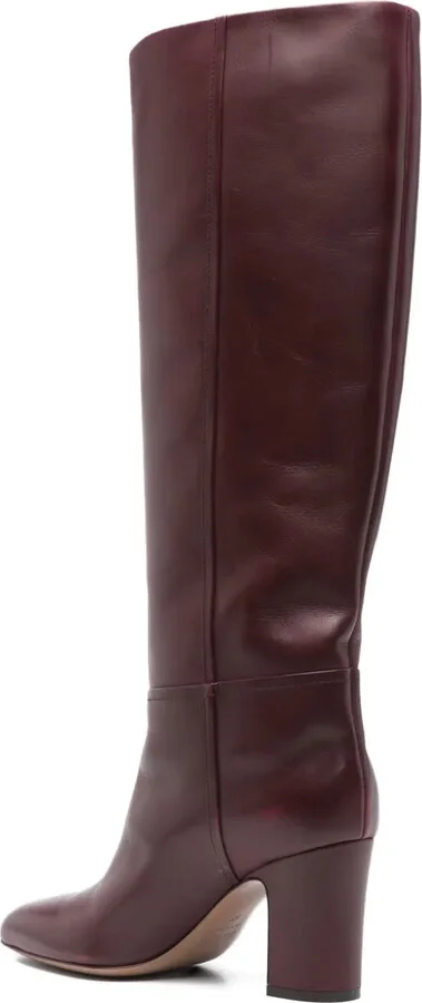 70mm Leather Block-Heel Boots - Image 3
