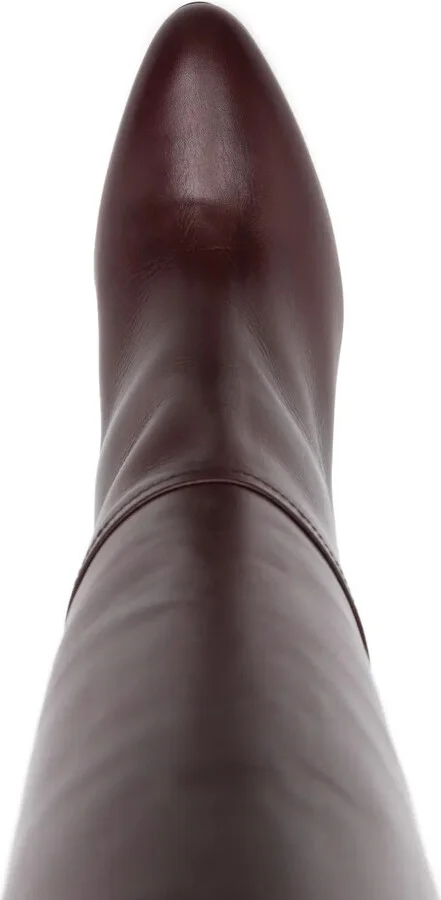 70mm Leather Block-Heel Boots - Image 4