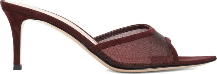 70mm Leather Heeled Mules