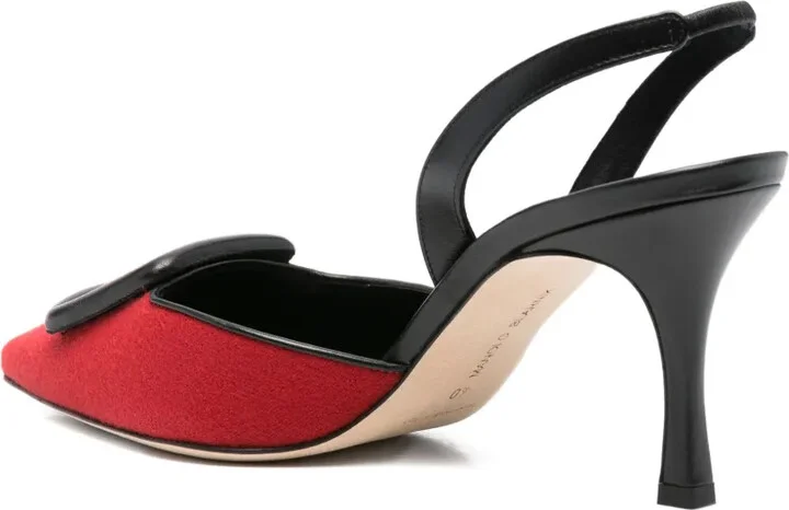 70mm Leather Heeled Pumps - Image 3