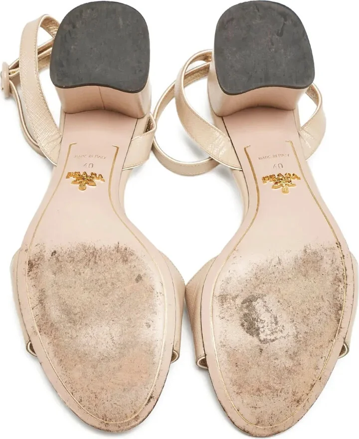 70mm Leather Heeled Sandals - Image 4
