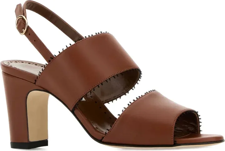 70mm Leather Heeled Sandals - Image 2