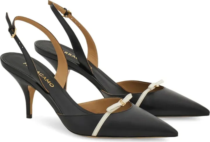 70mm Leather Slingback Pumps - Image 2