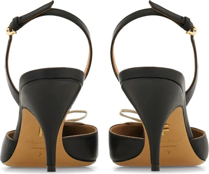 70mm Leather Slingback Pumps - Image 3