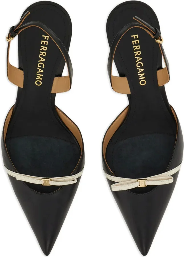 70mm Leather Slingback Pumps - Image 4