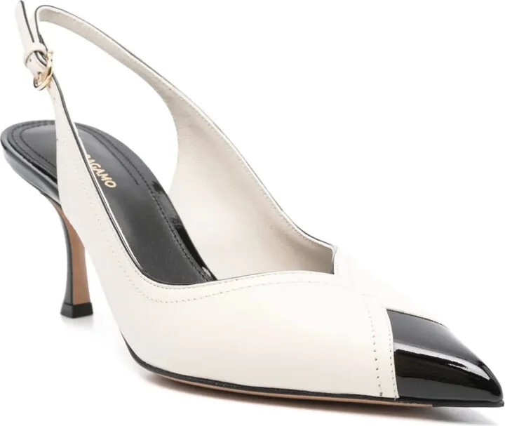 70mm Leather Slingback Pumps - Image 2