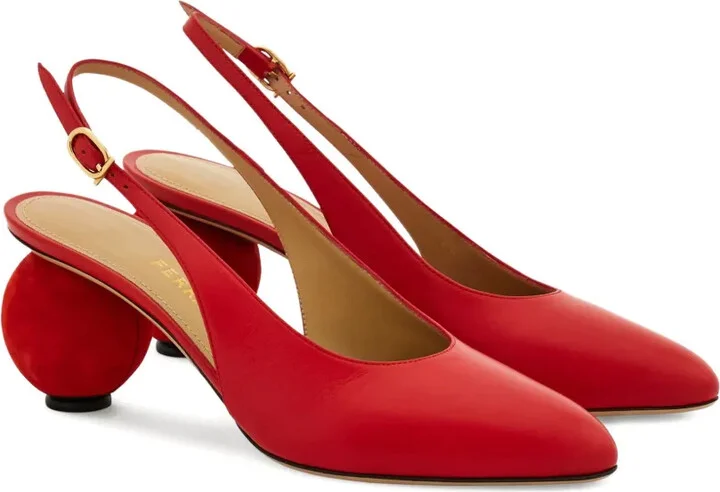 70mm Leather Slingback Pumps - Image 2