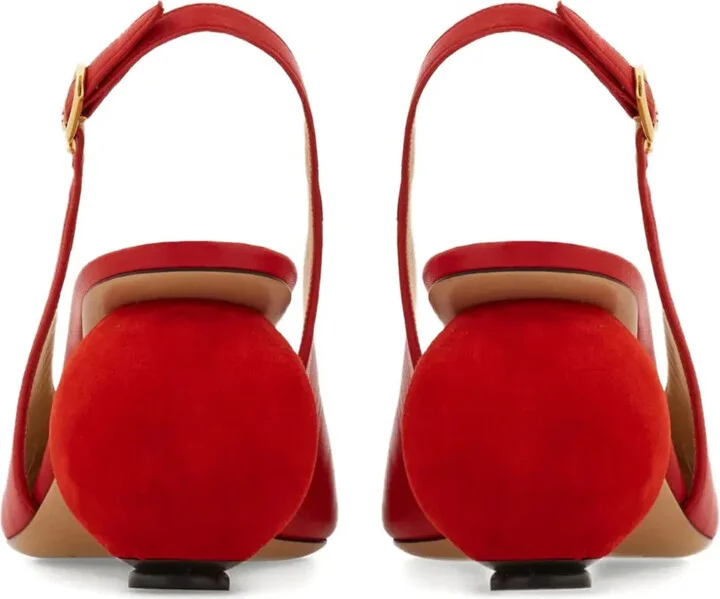 70mm Leather Slingback Pumps - Image 3