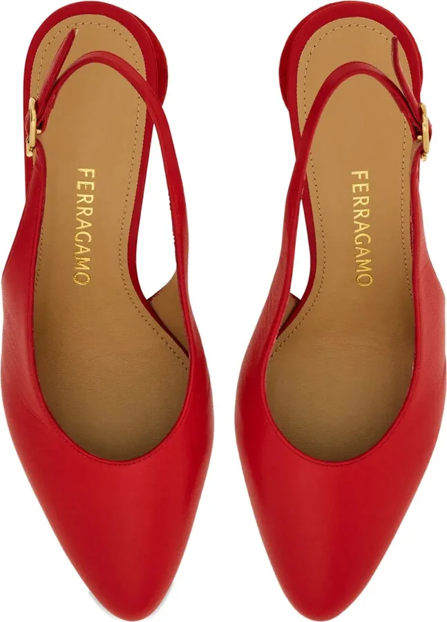 70mm Leather Slingback Pumps - Image 4