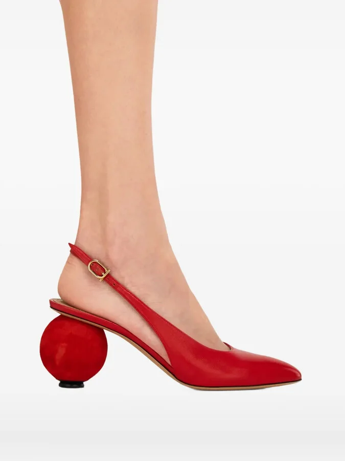 70mm Leather Slingback Pumps - Image 5