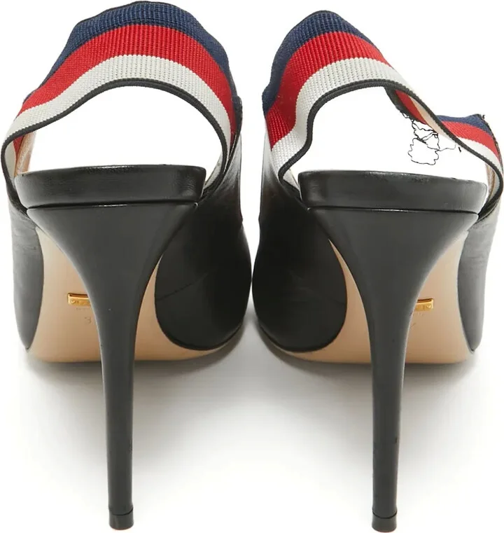 70mm Leather Slingback Pumps - Image 3
