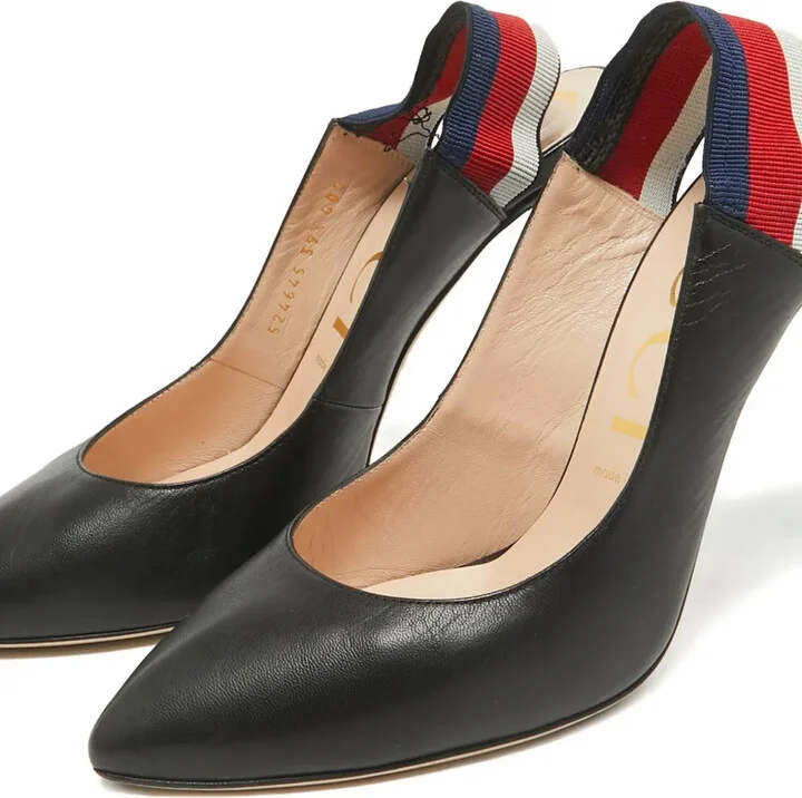 70mm Leather Slingback Pumps - Image 5