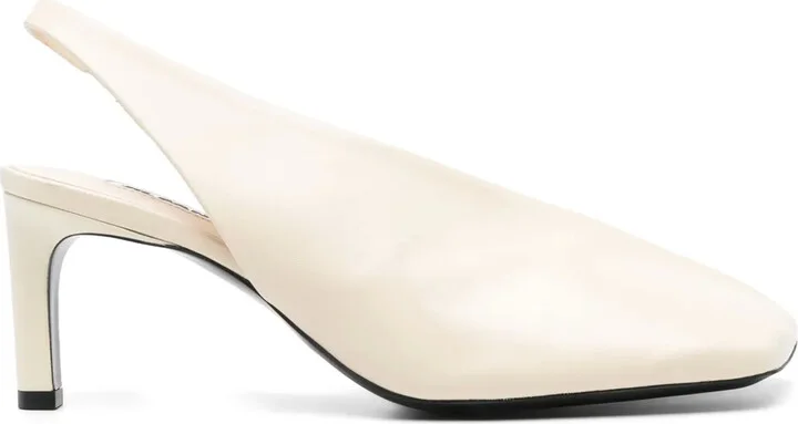 70mm Leather Slingback Pumps