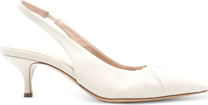 70mm Leather Slingback Pumps