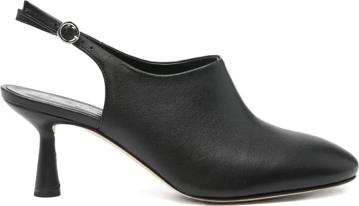 70mm Leather Slingback Pumps