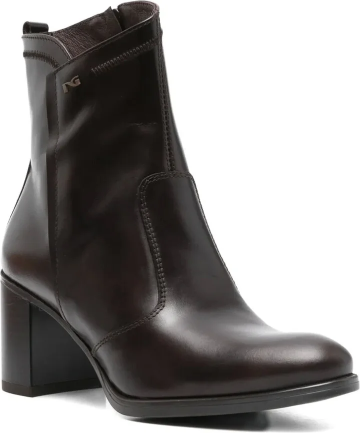 70mm Leather Zip-Fastening Block-Heel Boots - Image 2