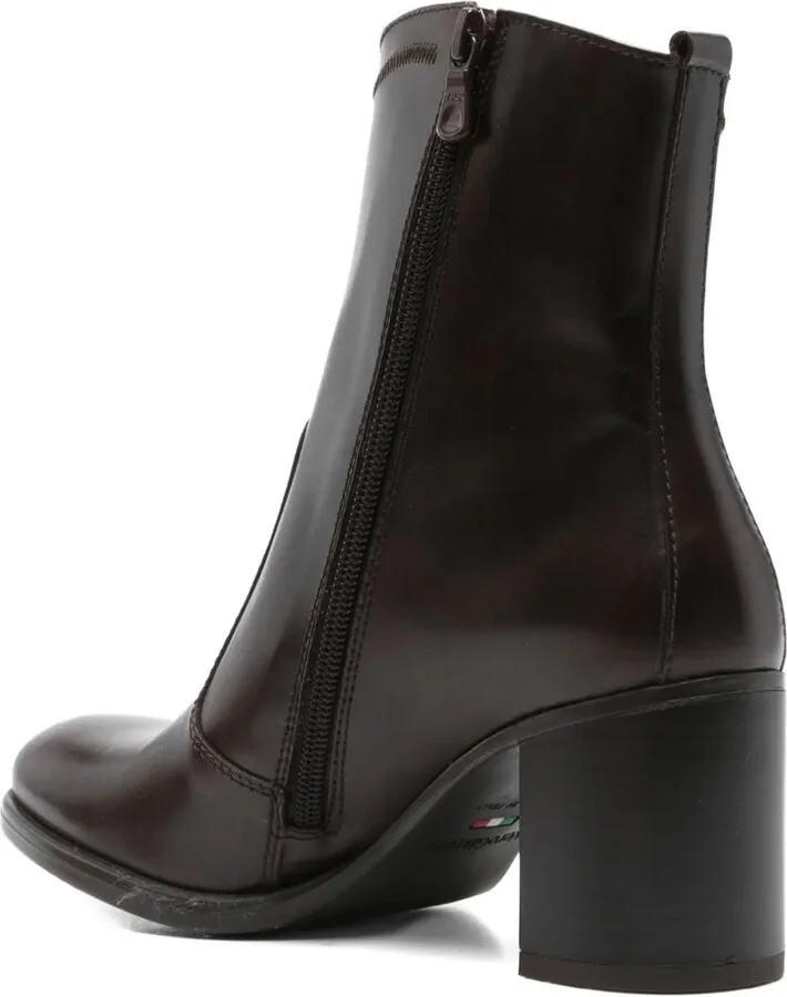 70mm Leather Zip-Fastening Block-Heel Boots - Image 3