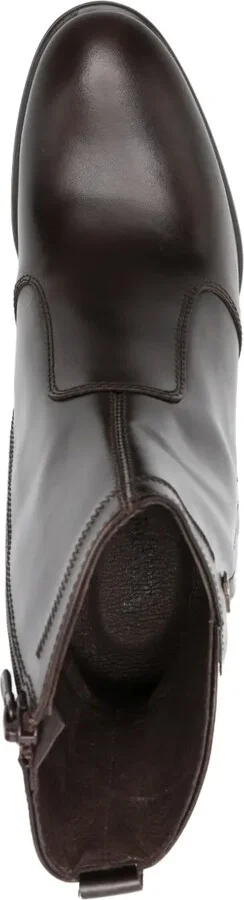 70mm Leather Zip-Fastening Block-Heel Boots - Image 4