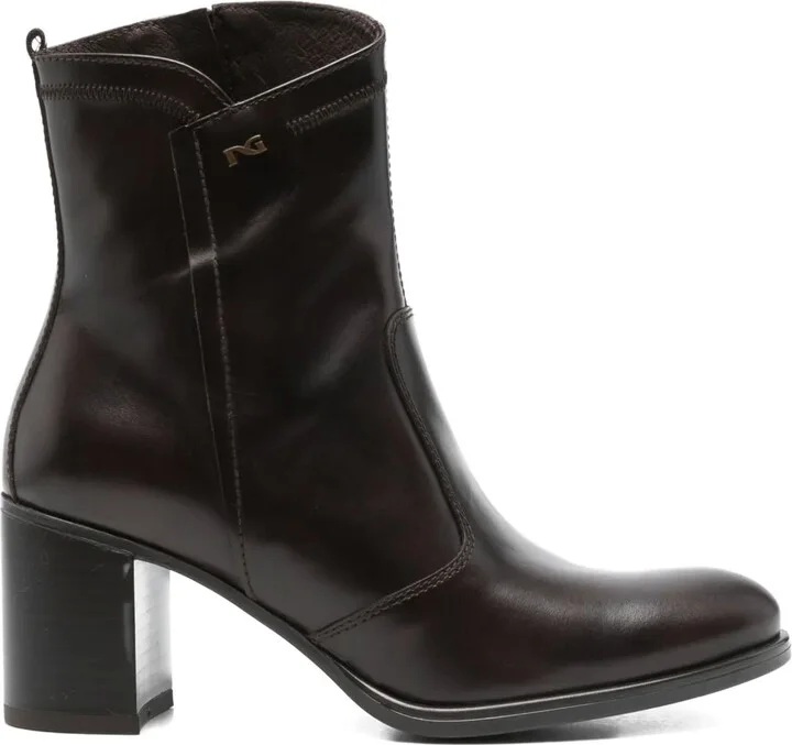 70mm Leather Zip-Fastening Block-Heel Boots