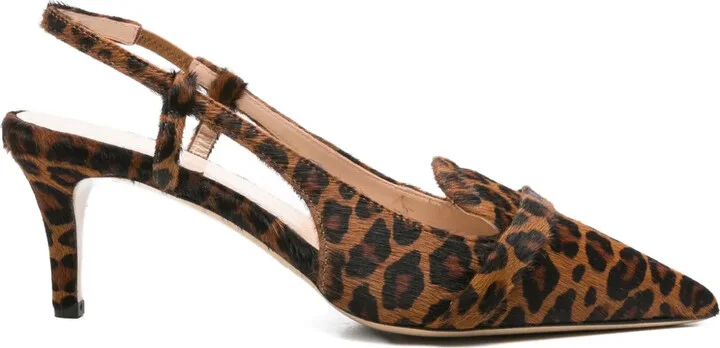 70mm Leopard-Print Slingback Pumps