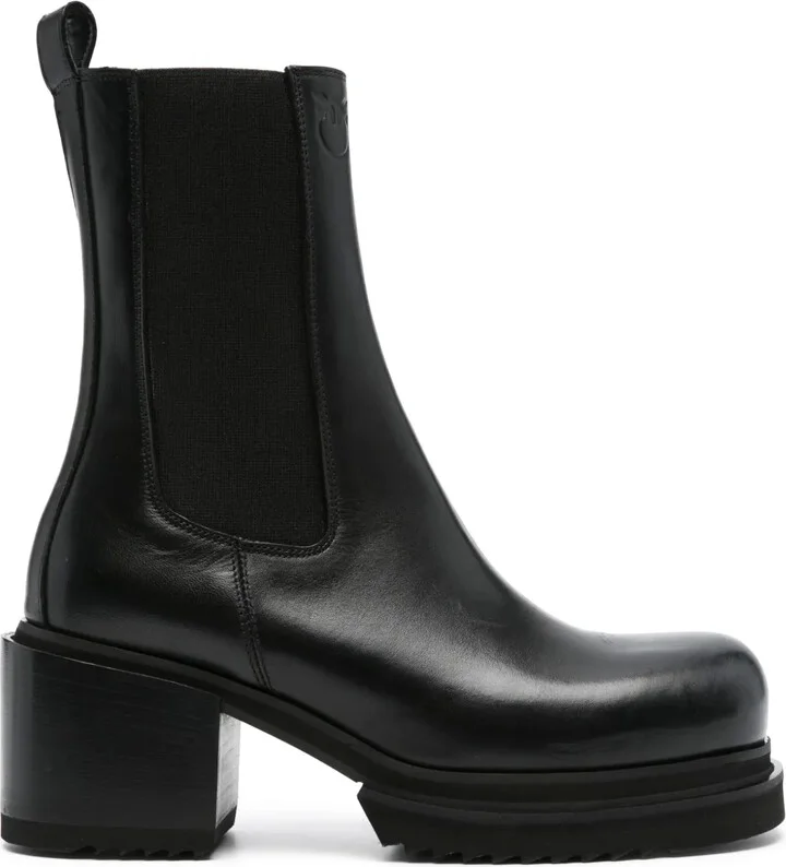 70mm Logo-Debossed Leather Ankle Boots
