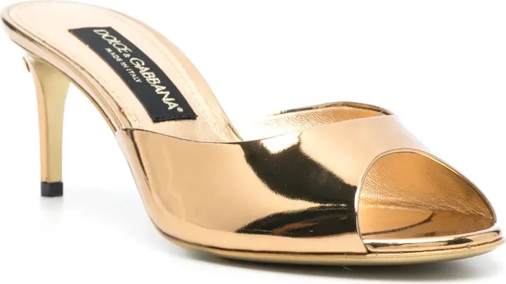70mm Metallic-Finish Leather Sandals - Image 2