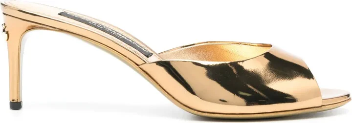 70mm Metallic-Finish Leather Sandals