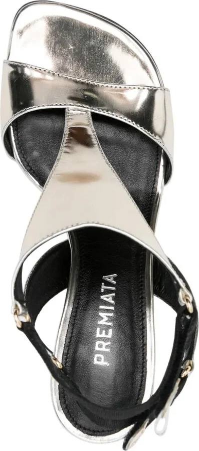 70mm Metallic Leather Sandals - Image 4