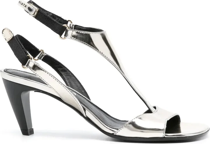 70mm Metallic Leather Sandals