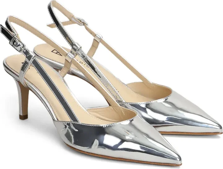 70mm Metallic Slingback Pumps - Image 2