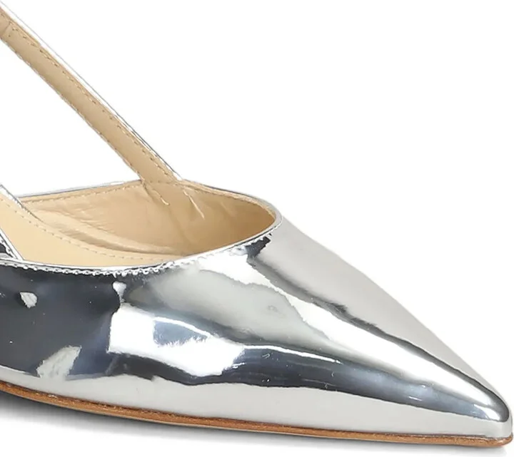 70mm Metallic Slingback Pumps - Image 5