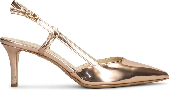 70mm Metallic Slingback Pumps
