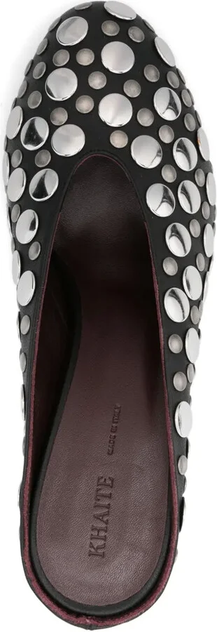 70mm Metallic-Studded Heeled Mules - Image 4