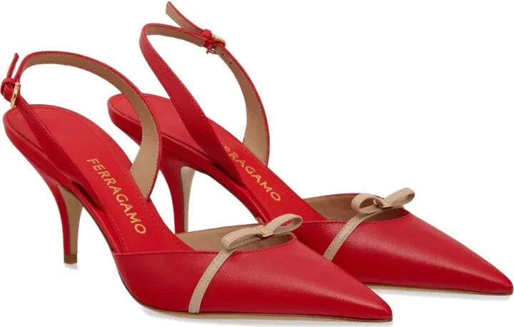 70mm Mini-Bow Slingback Pumps - Image 2