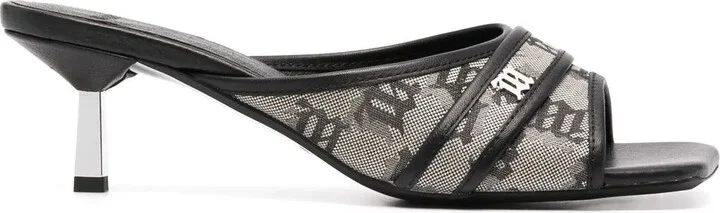 70mm Monogram Open-Toe Mules