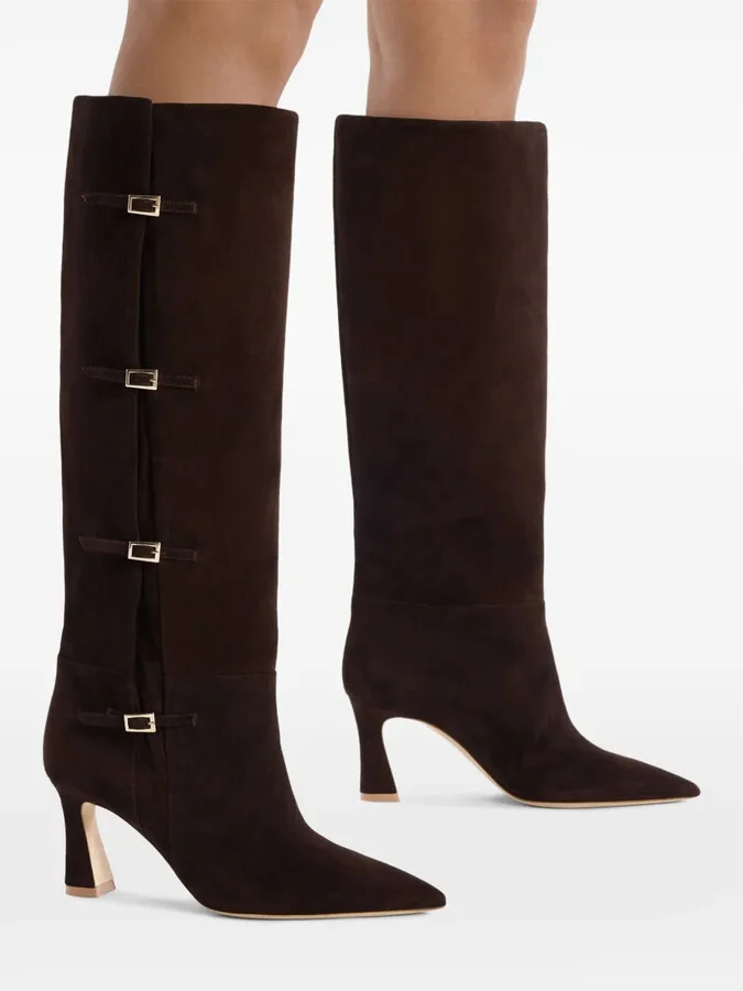 70mm Nolan buckle-detail suede knee-high boots - Image 5